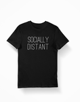 Socially Distant White on Black T-Shirt