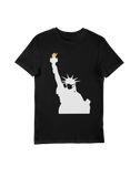 Stay Safe New York Statue of Liberty Wearing Face Mask Black T-Shirt - Thundersome Threads