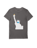 Stay Safe New York Statue of Liberty Wearing Face Mask Grey T-Shirt - Thundersome Threads