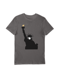 Stay Safe New York Statue of Liberty Wearing Face Mask Grey T-Shirt - Thundersome Threads