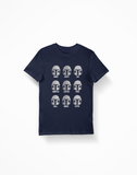 Mando Emotions - Star Wars Mandalorian Half Helmet Navy T-Shirt - Thundersome Threads