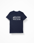 Weapons are part of my religion - Star Wars Mandalorian Helmet Navy T-Shirt - Thundersome Threads
